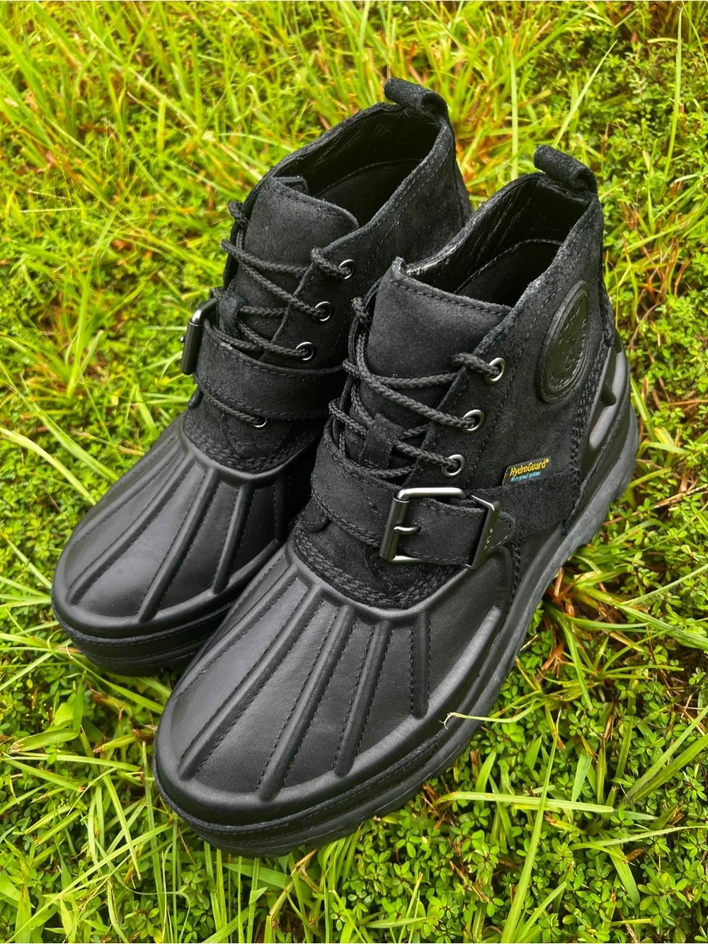 NEW Polo size 8.5 Mens Ralph Lauren Oslo Low Black Leather Boots